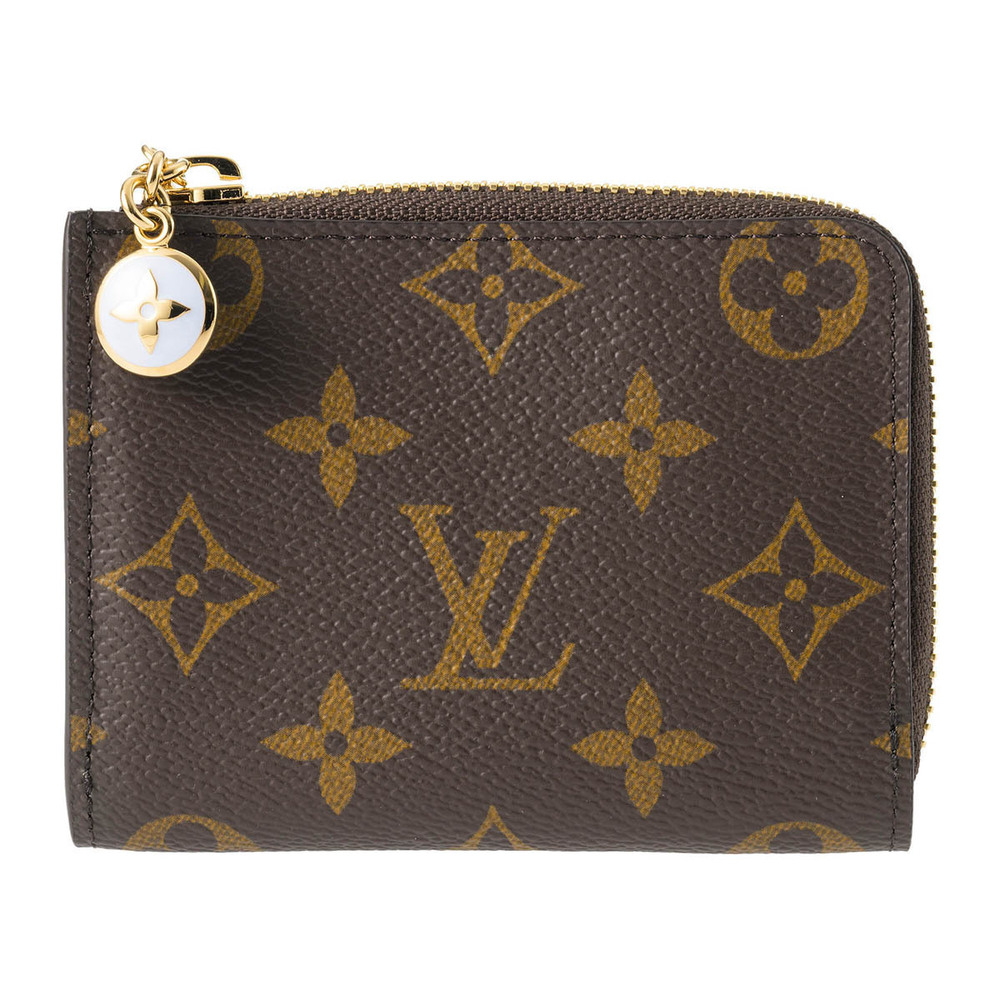 Louis Vuitton Coin Wallet Monogram Portefeuille Canvas Leather Noir Black Brown